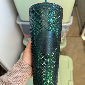Starbucks Holiday 2021 Green/Blue Jeweled Cold Cup Tumbler- 24oz